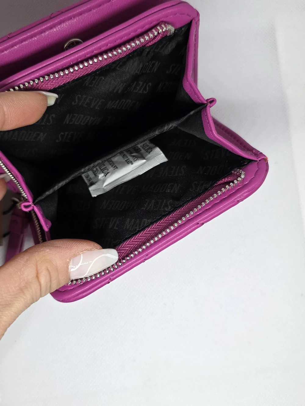 Steve Madden Pink Quilted Zip-Around Wallet